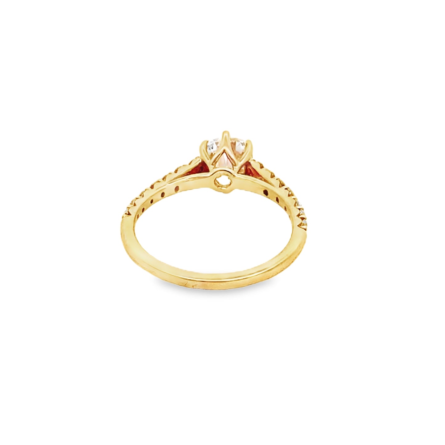 Pear-Shaped Diamond Engagement Ring in 14K Yellow Gold