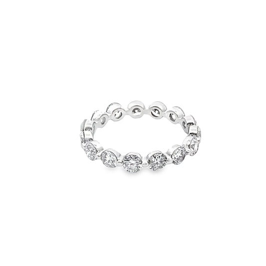 LKS Floating Round Brilliant-Cut Diamond Eternity Ring in Platinum