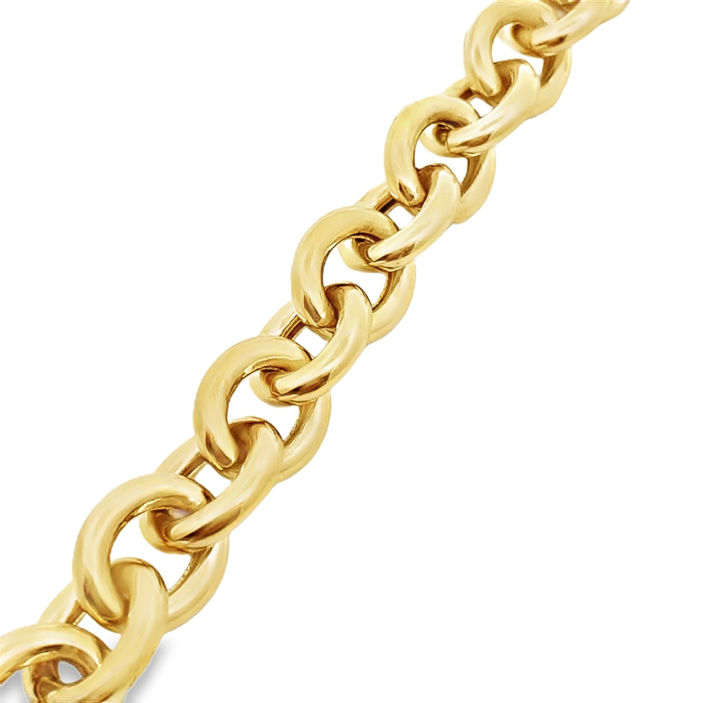 Chain Link Bracelet with Diamond Encrusted Lock in 14K Yellow Gold