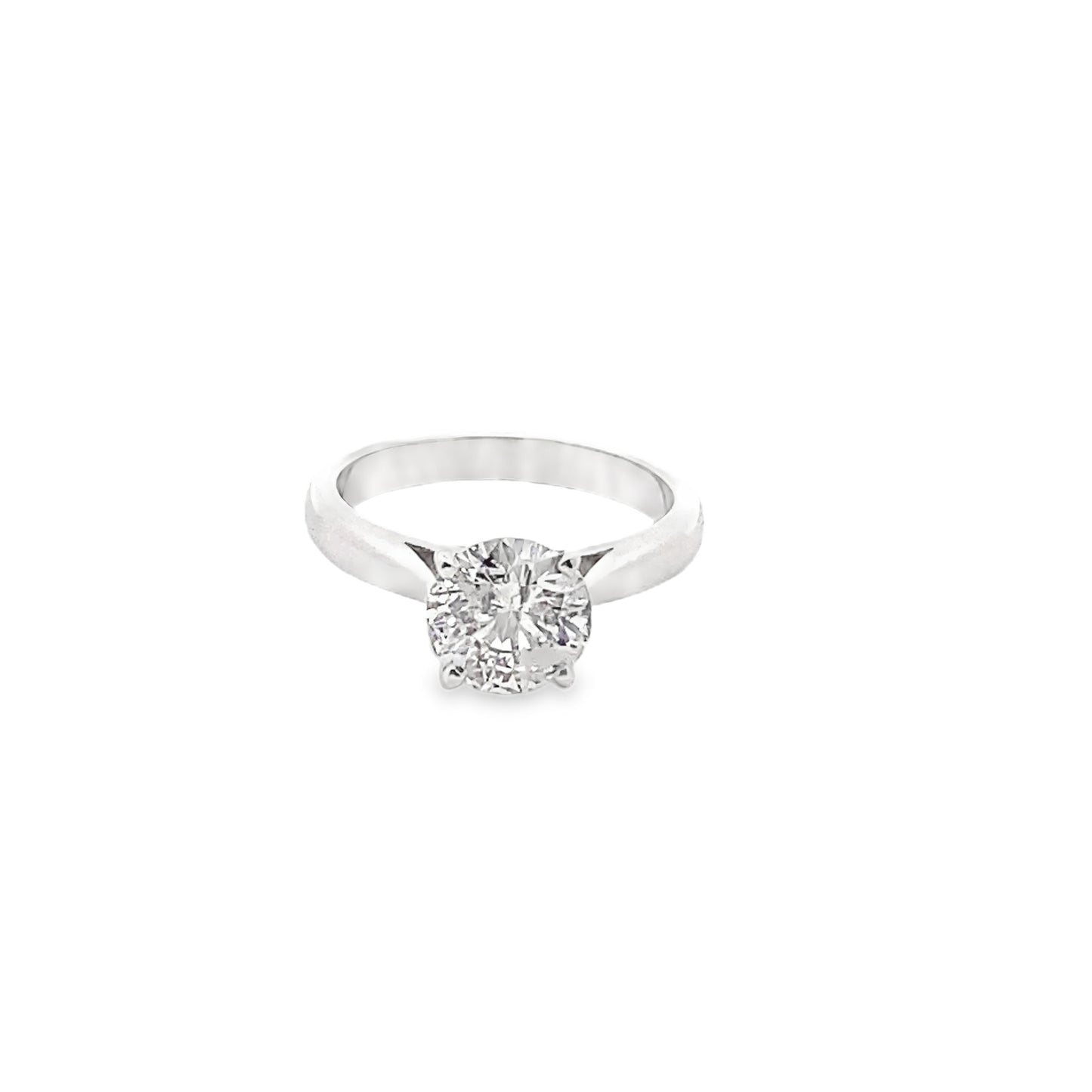 Single Solitaire Diamond Engagement Ring in 14K White Gold