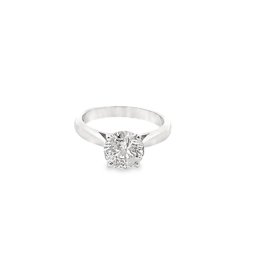 Single Solitaire Diamond Engagement Ring in 14K White Gold