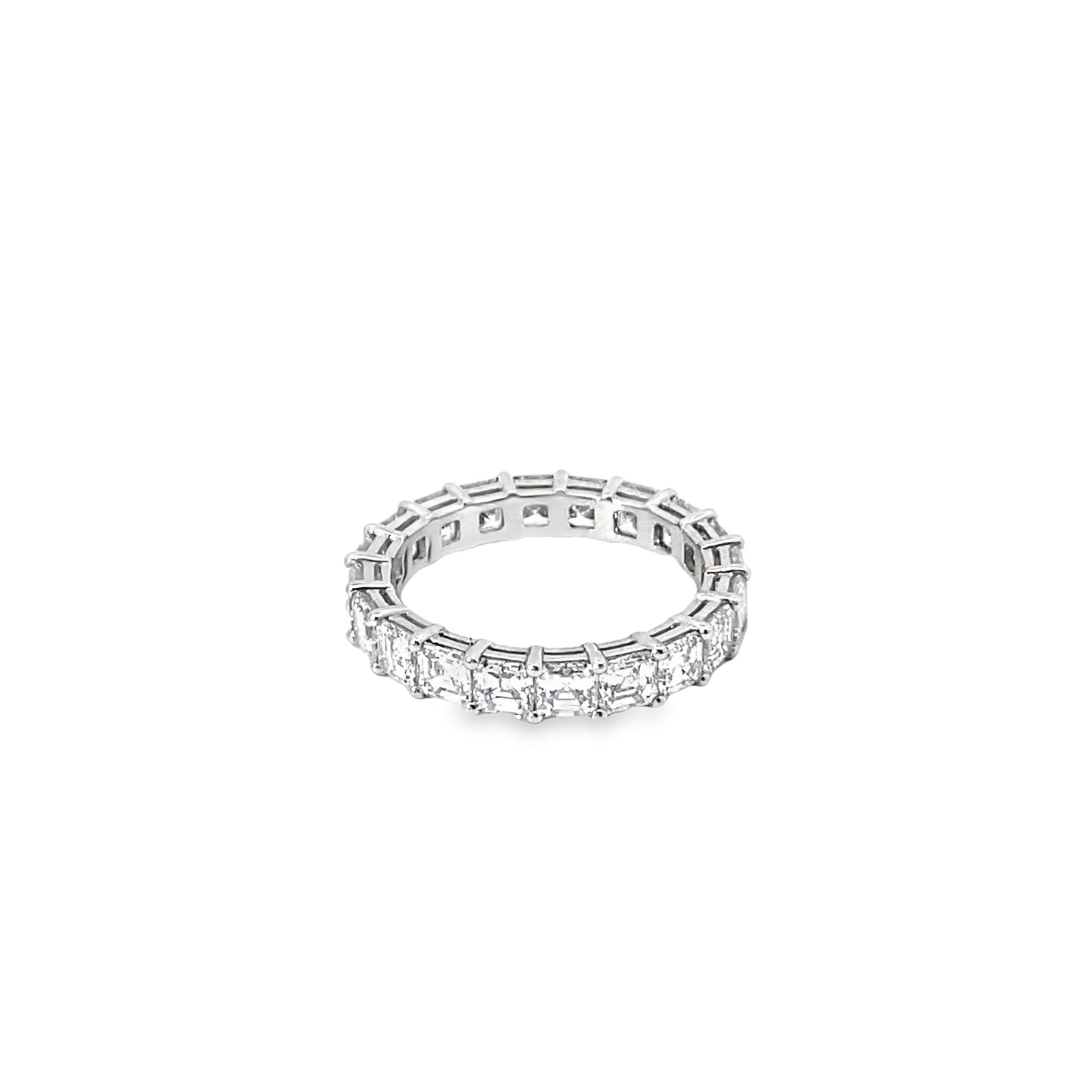 Asscher-Cut Diamond Eternity Ring in Platinum
