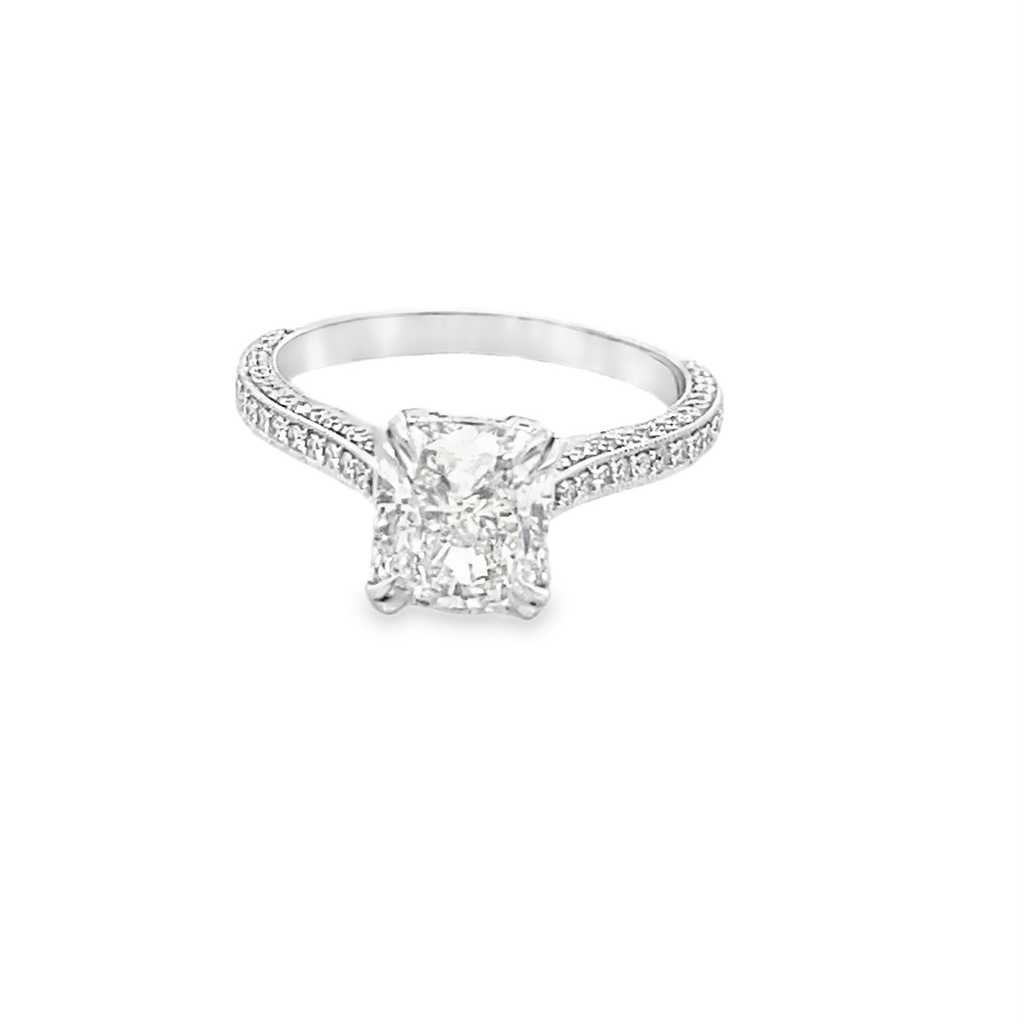 Cushion-Cut Diamond Engagement Ring in Platinum