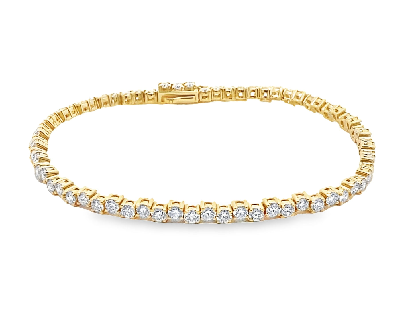 Staggered 14K Gold Diamond Tennis Bracelet