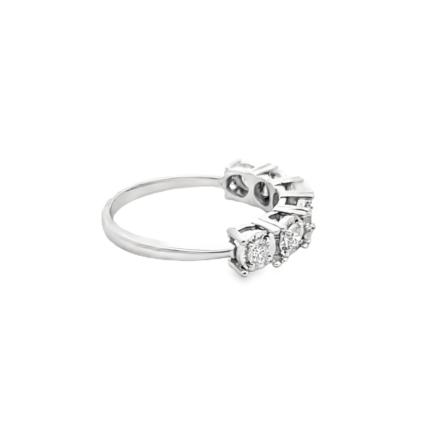 Seven-Stone Round Brilliant-Cut Diamond Ring in 14K White Gold
