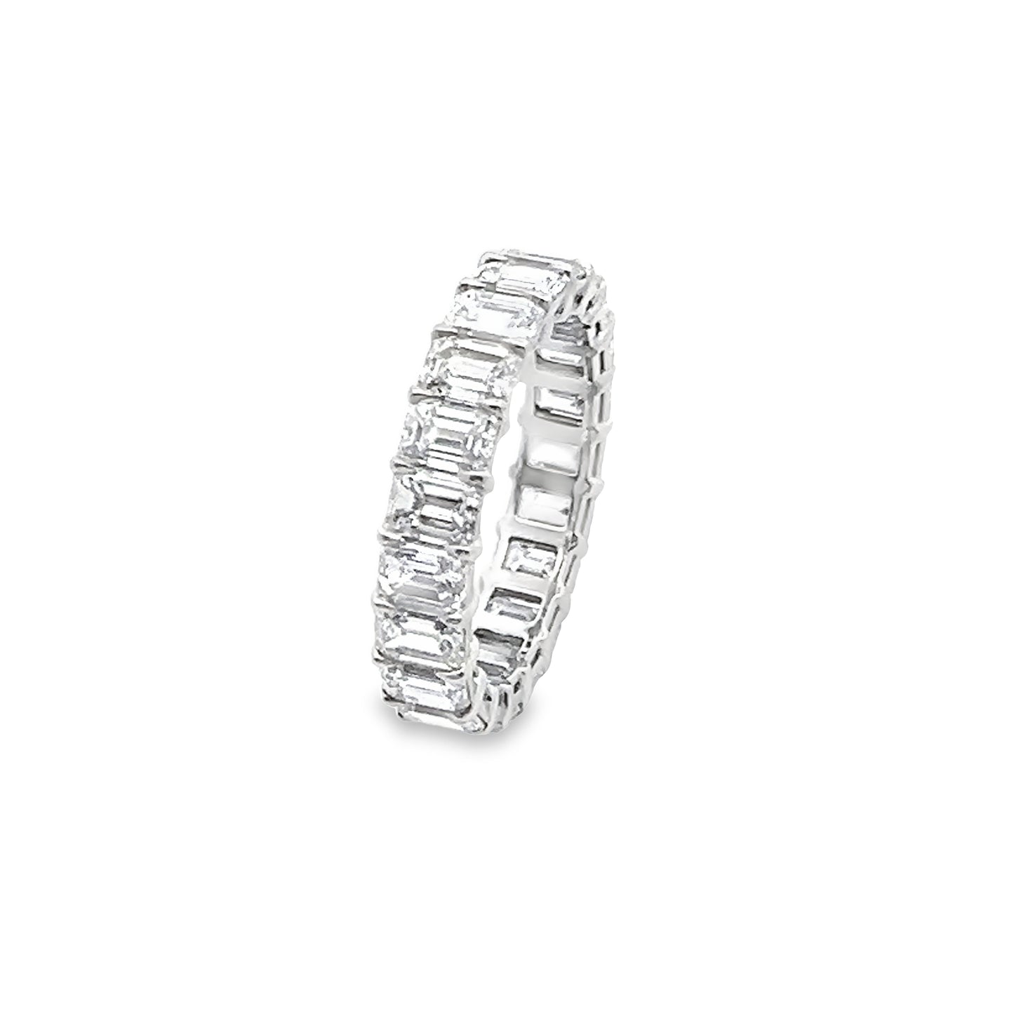 Diamond Emerald-Cut Eternity Band Ring in Platinum