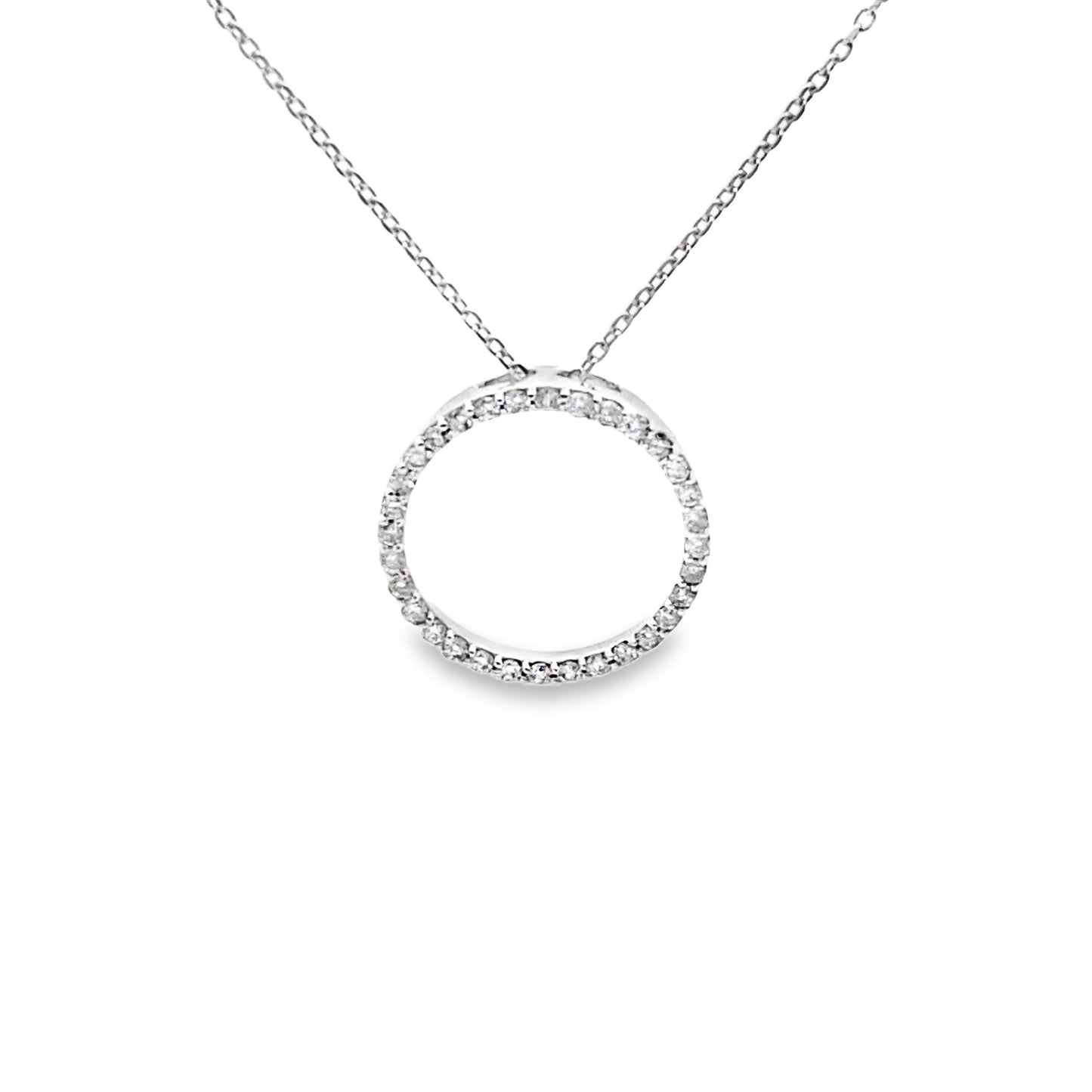 Diamond Circle Infinity Pendant Necklace in 14K Yellow Gold