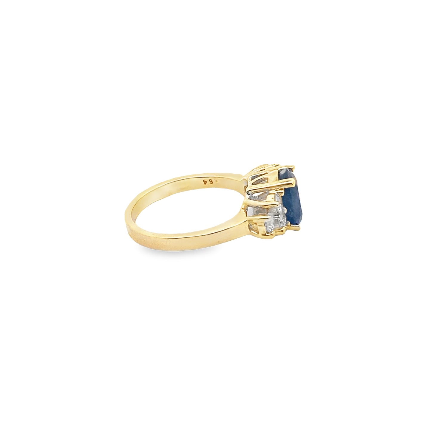 Sapphire and Diamond Cluster Ring in 14K Yellow Gold