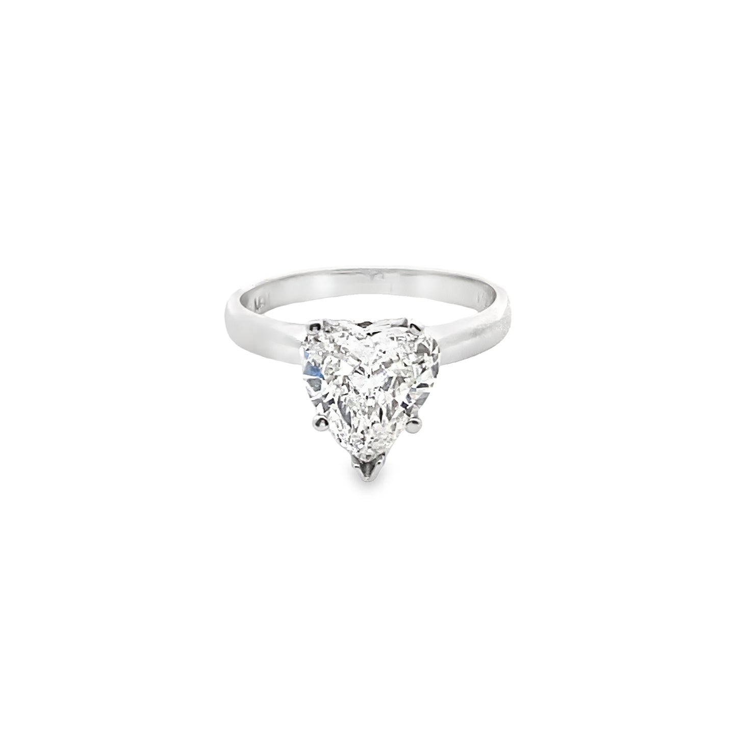 Heart Shape Diamond Engagement Ring in 14K White Gold