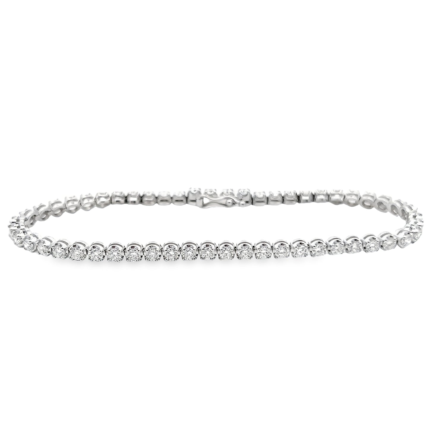 Round Brilliant-Cut Diamond Cupcake Tennis Bracelet in 14K White Gold LoverlyGrey Collection