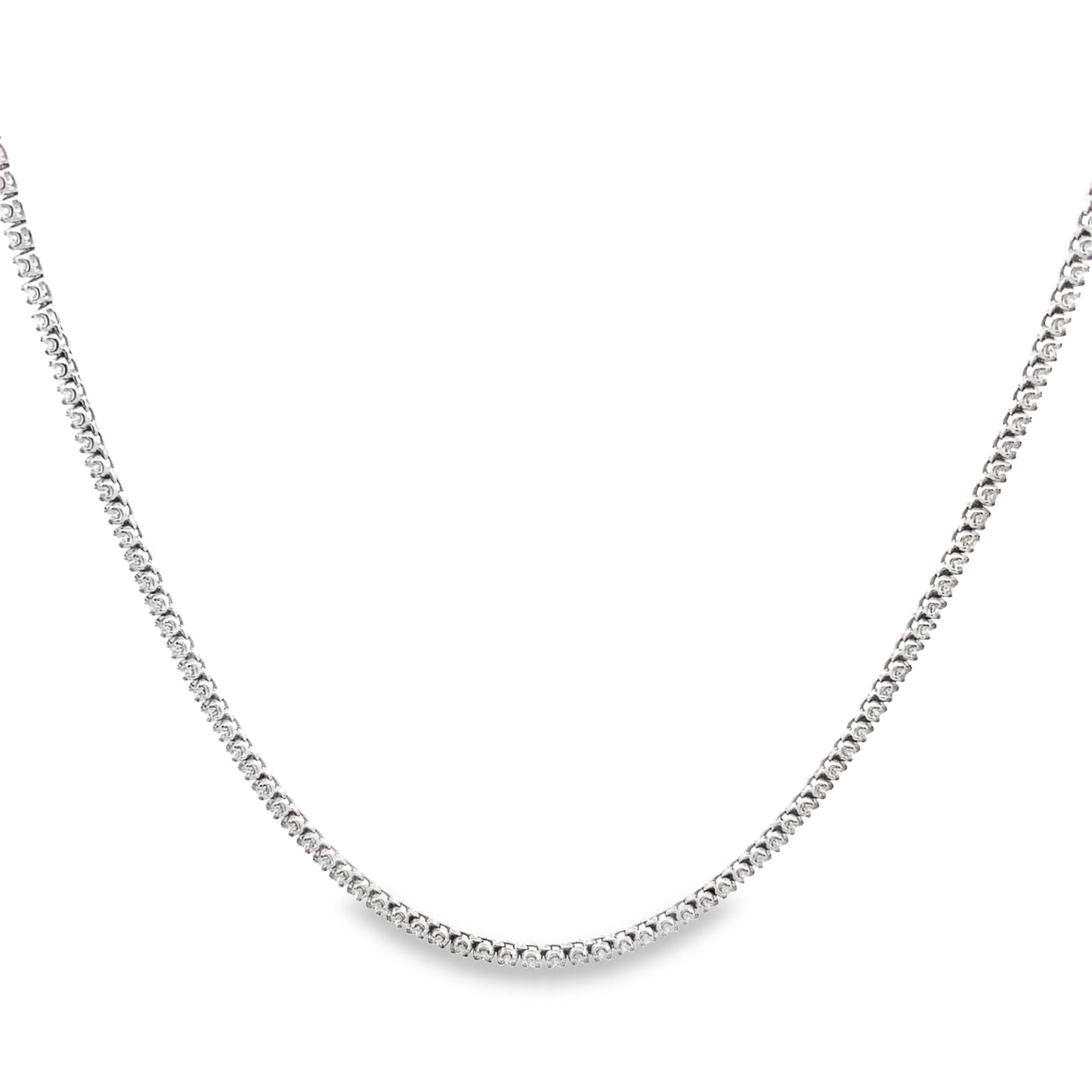 Cupcake Design Diamond Tennis Necklace in 14K White Gold