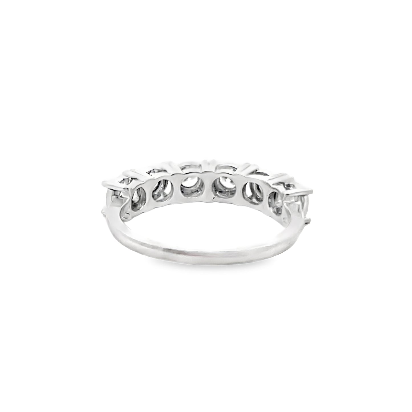 Seven-Stone Round Brilliant-Cut Diamond Ring in 14K White Gold