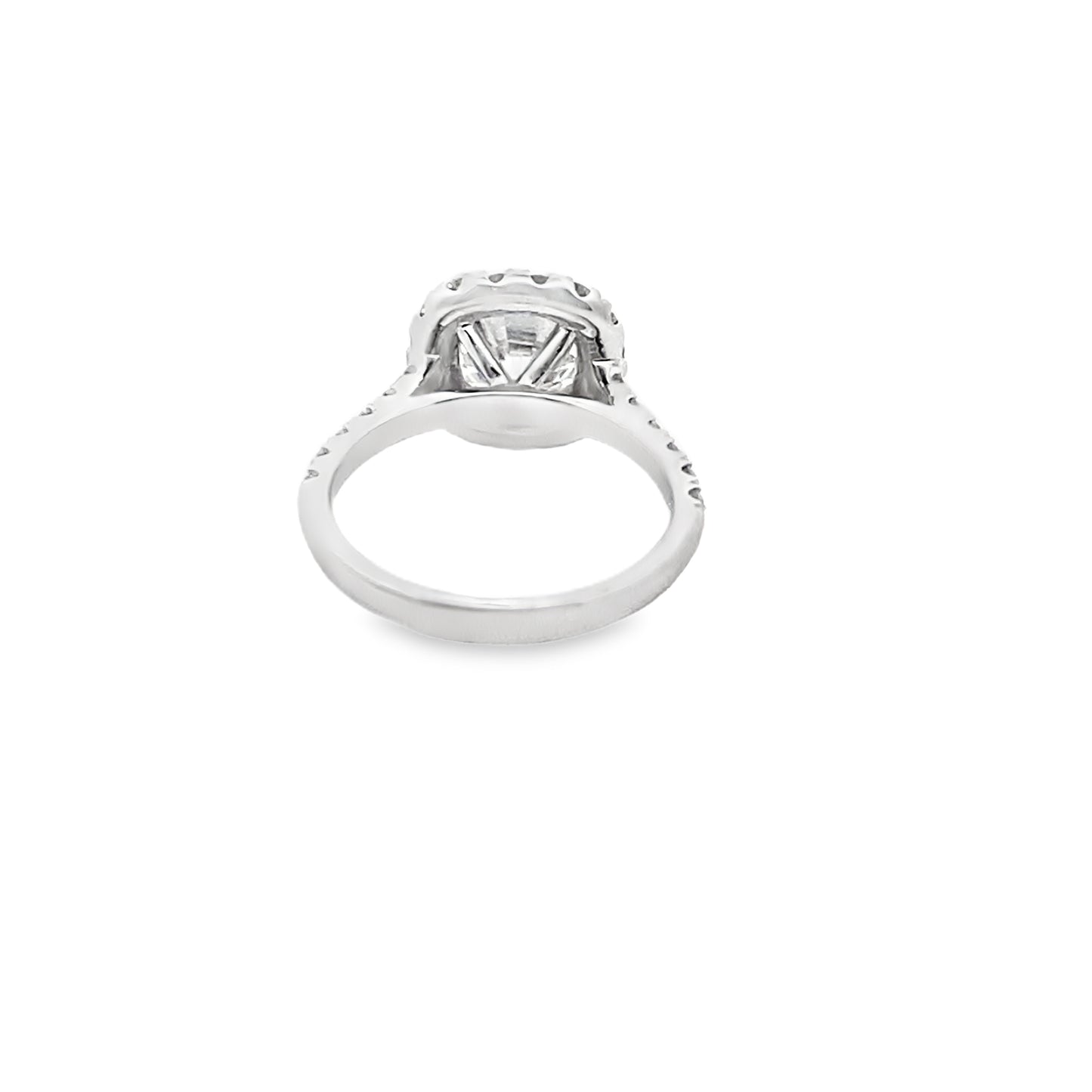 Cushion-Cut Halo Diamond Engagement Ring in 14K White Gold