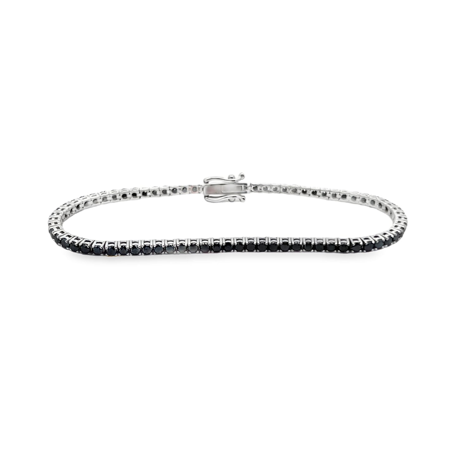 Black Diamond Tennis Bracelet in 14K White Gold
