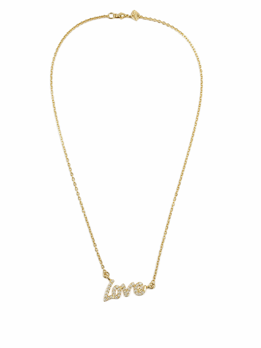 Cursive Love Diamond Pendant in 14K Yellow Gold