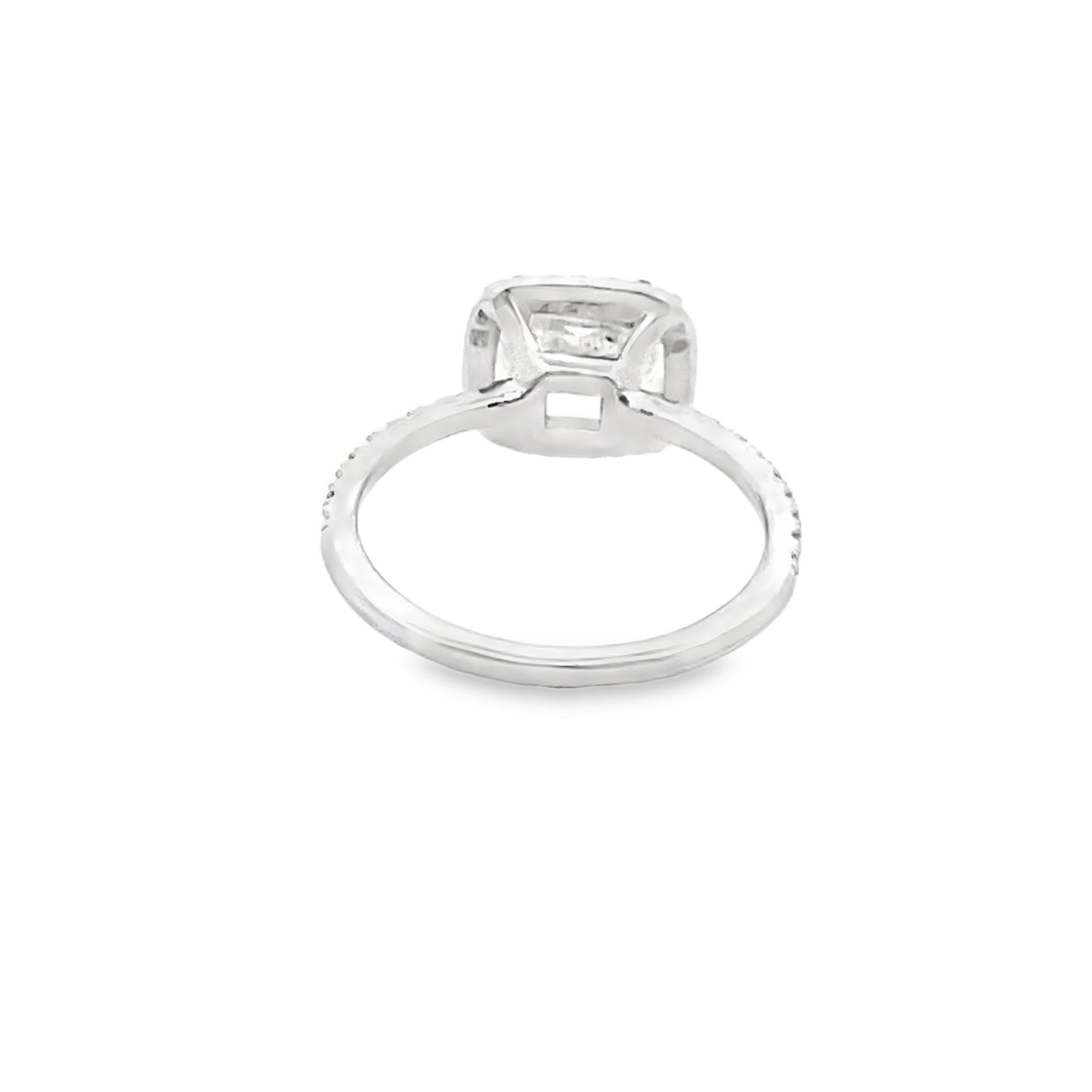 Halo Cushion-Cut Diamond Engagement Ring in 14K White Gold