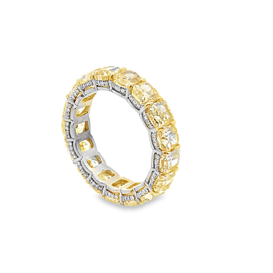 Canary Yellow Diamond Eternity Ring in Platinum