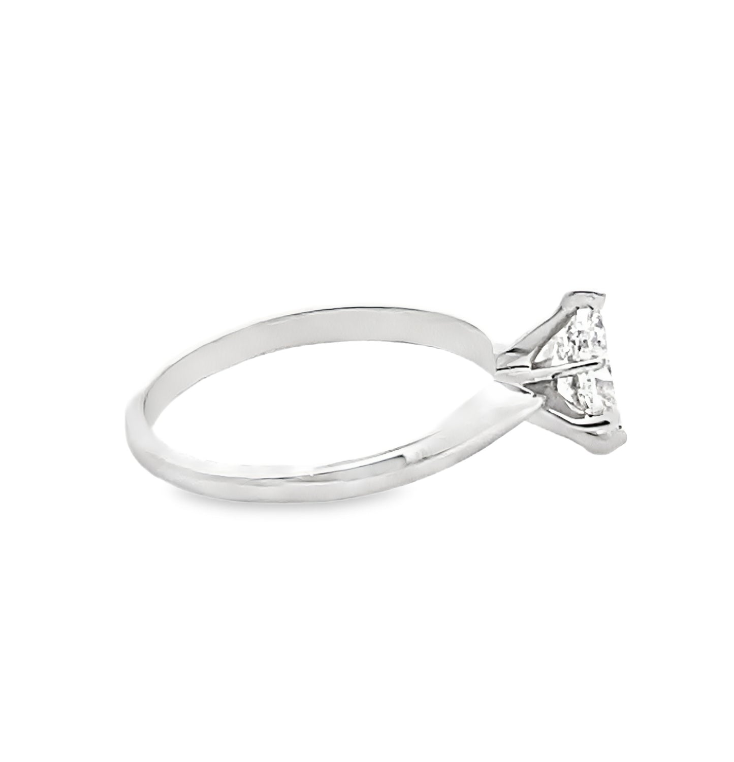 Solitaire Marquise-Cut Diamond Engagement Ring in 14K White Gold