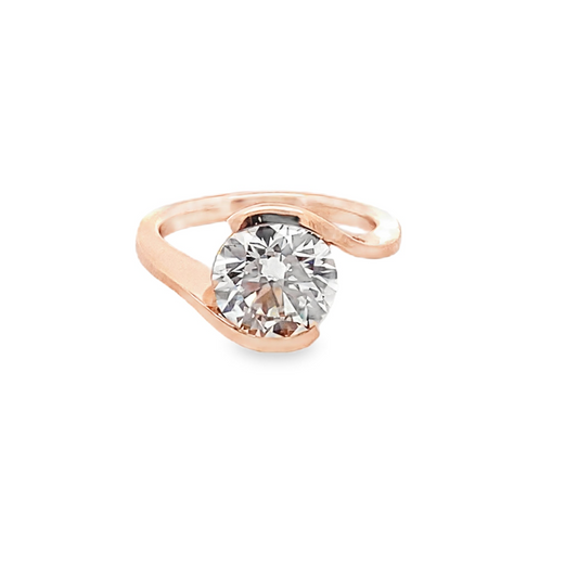 Open-Wrap Bezel Engagement Ring in 14K Gold