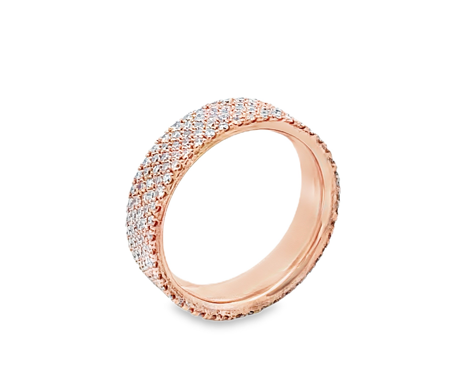 Five Row 14K Rose Gold Diamond Eternity Ring