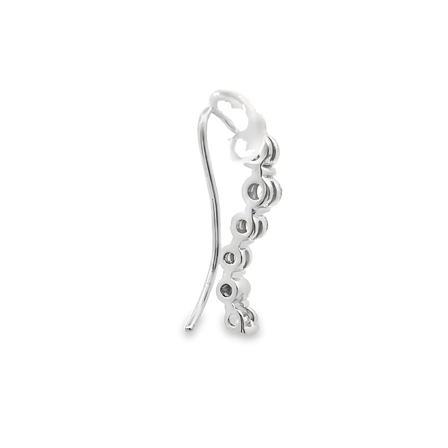 Curved Diamond Ear Crawler Earrings in 14K Gold