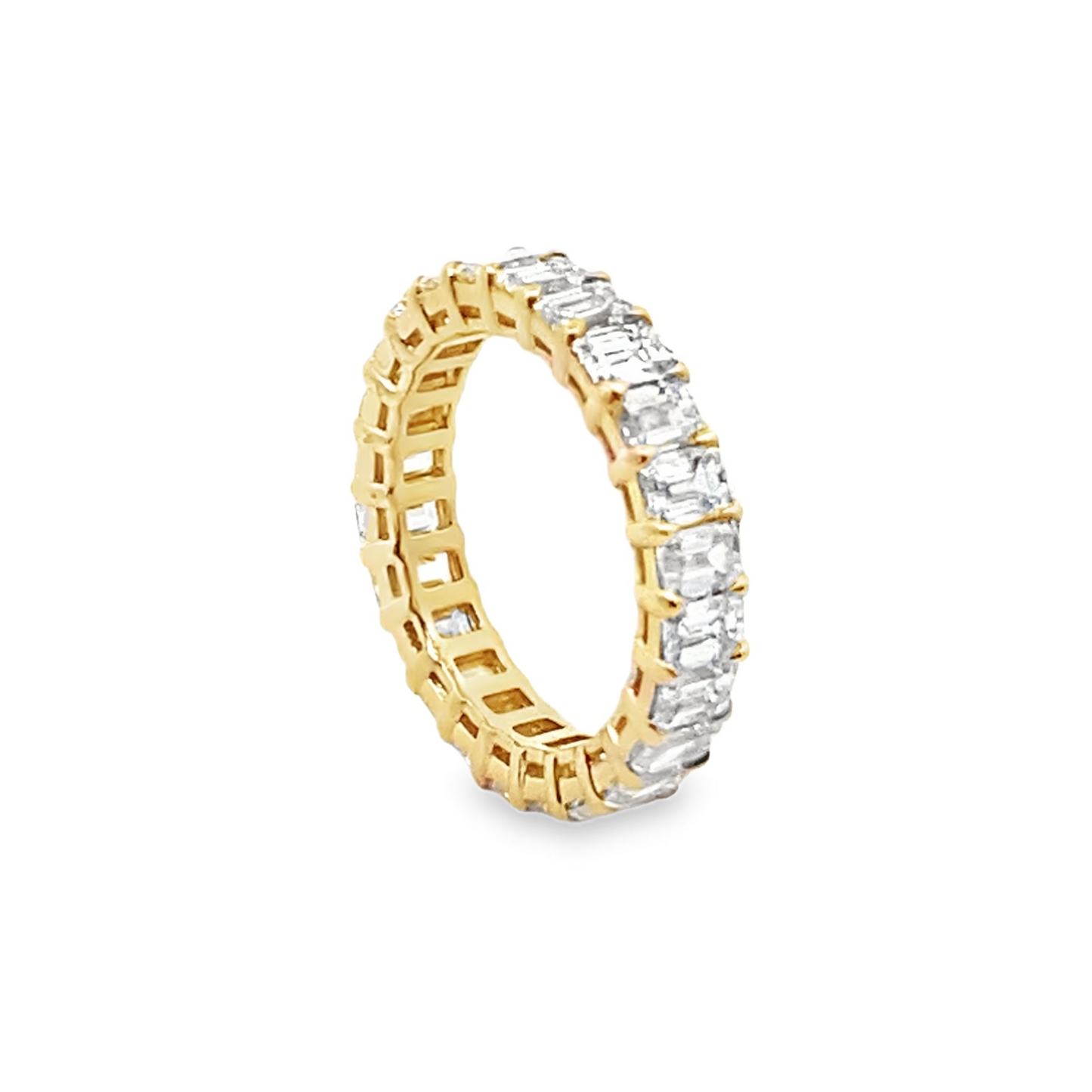 Emerald Cut Diamond Eternity Ring in 14K Yellow Gold