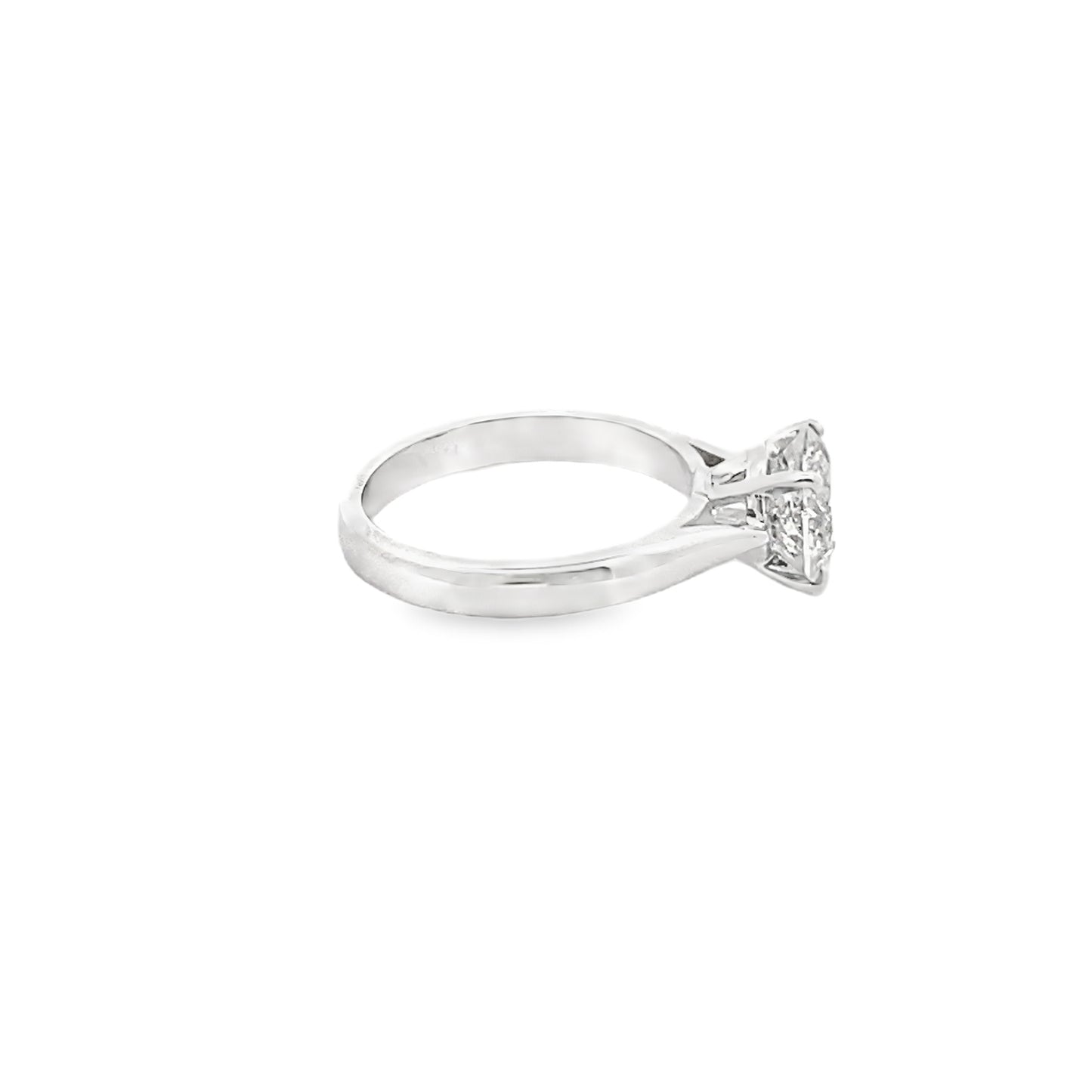 Single Solitaire Diamond Engagement Ring in 14K White Gold