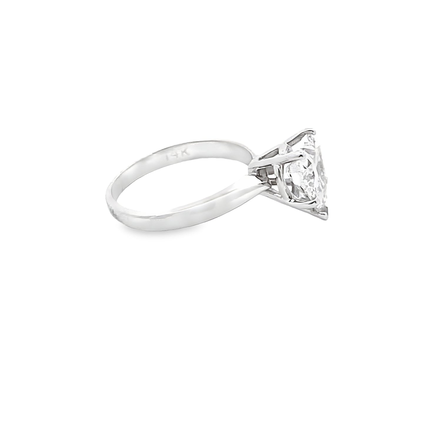 Heart Shape Diamond Engagement Ring in 14K White Gold