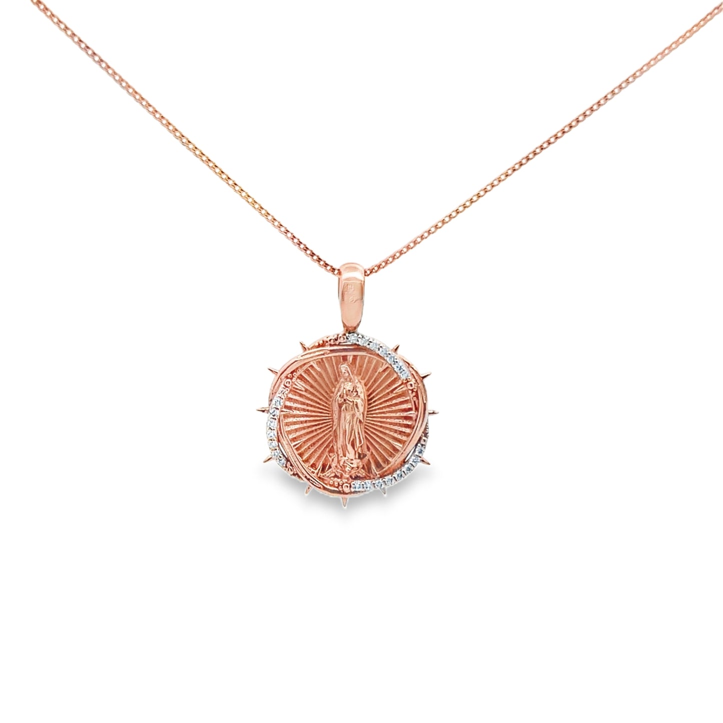 Saint Mary Diamond and 14K Gold Pendant