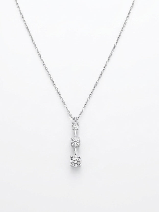 Gradual Linear Diamond Pendant in 14K White Gold