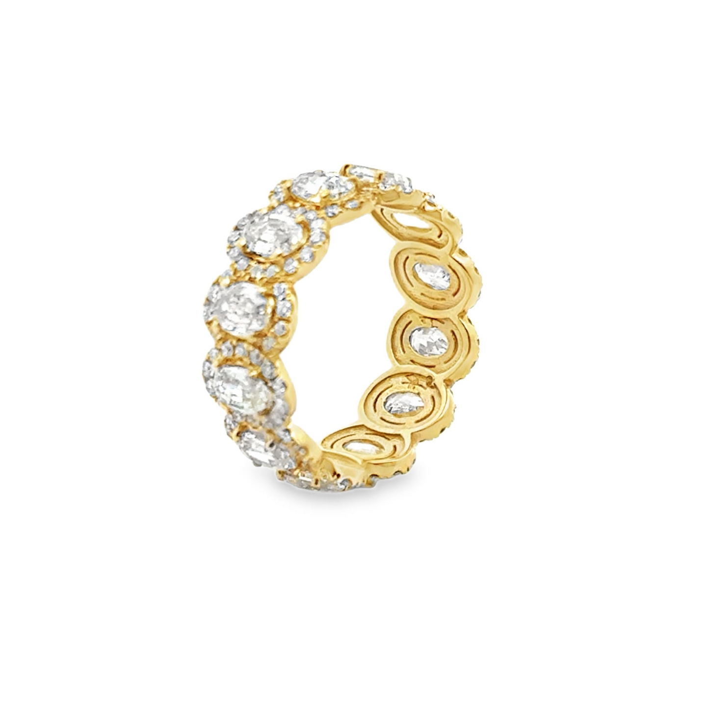 Halo Diamond Eternity Ring in 14K Yellow Gold