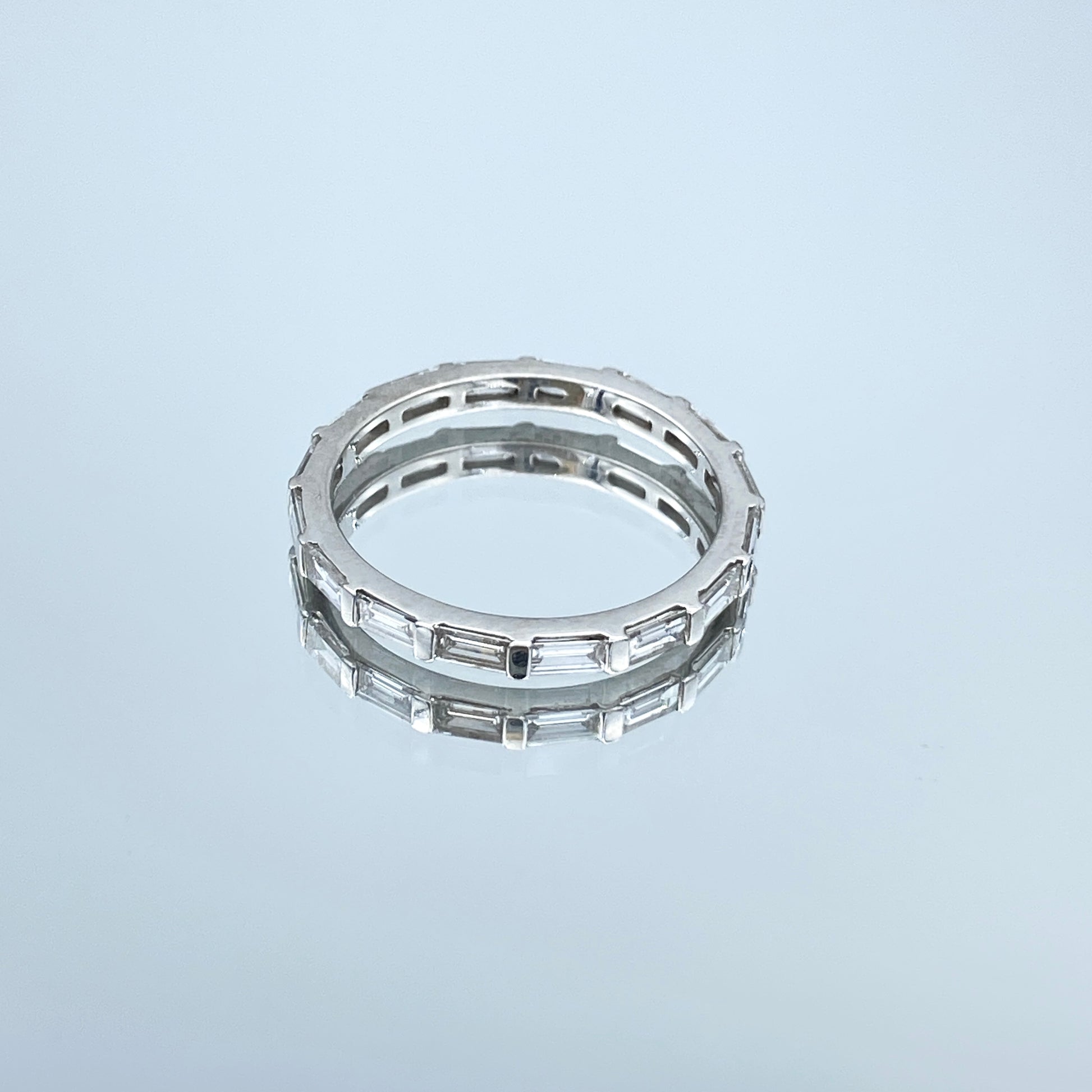 Baguette-Cut Diamond Eternity Ring in 14K White Gold - L and L Jewelry
