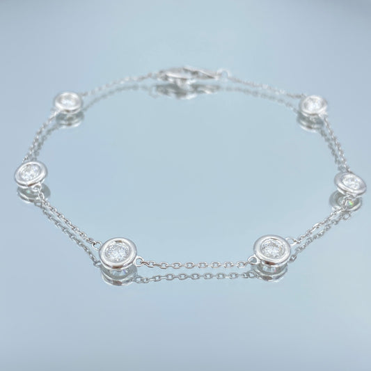 Diamond by the Yard Bracelet in 14K White Gold - L and L Jewelry