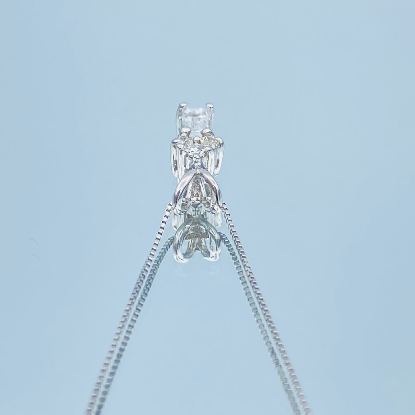 Baguette-Cut Diamond Pendant Necklace in 14K White Gold - L and L Jewelry