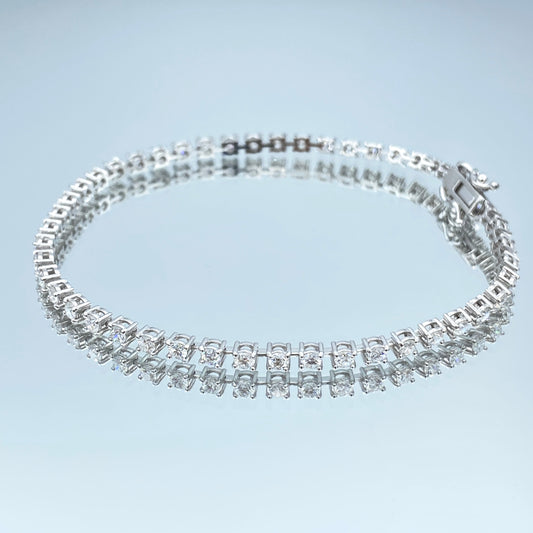 Diamond Tennis Bracelet in 14K White Gold - L and L Jewelry