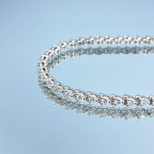 Diamond Cupcake Tennis Bracelet in 14K White Gold - L and L Jewelry