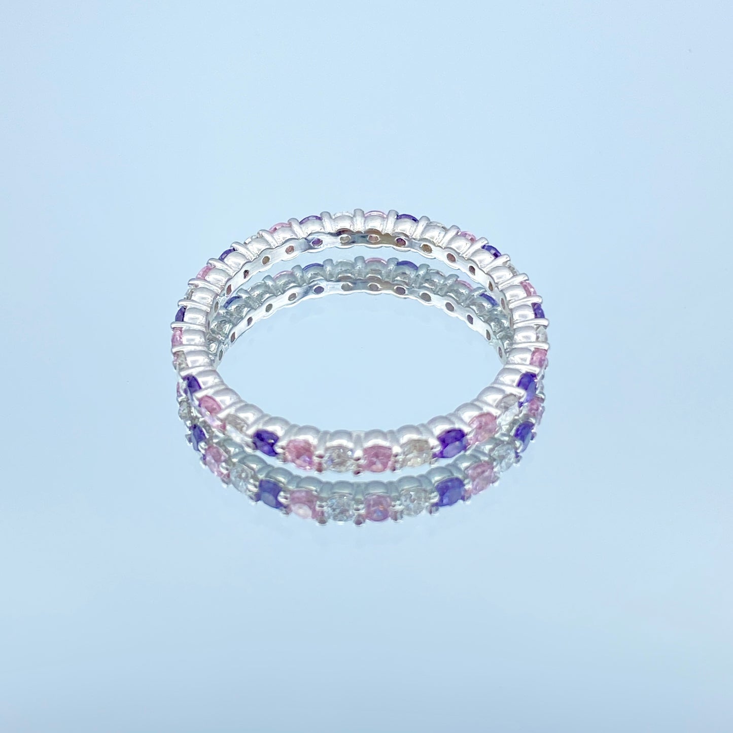 Birthstone Eternity Ring in 14K White Gold - L and L Jewelry