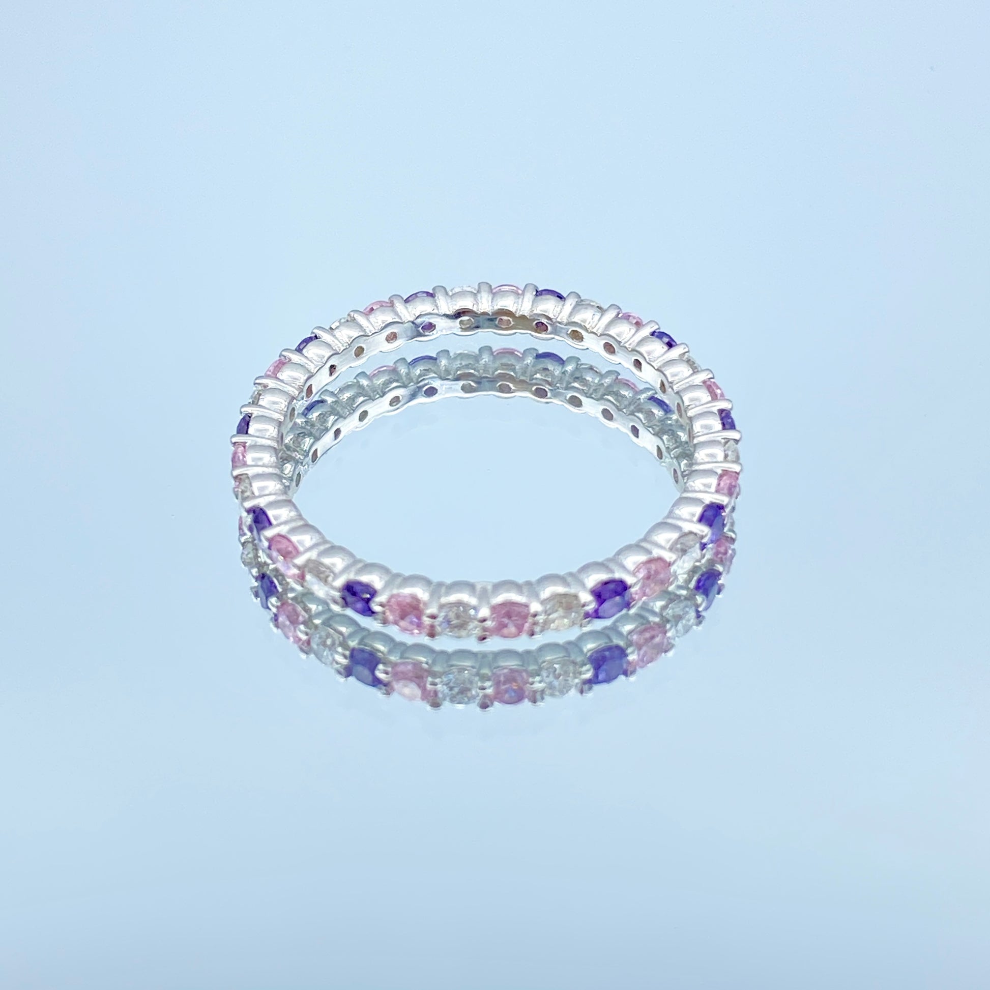 Birthstone Eternity Ring in 14K White Gold - L and L Jewelry