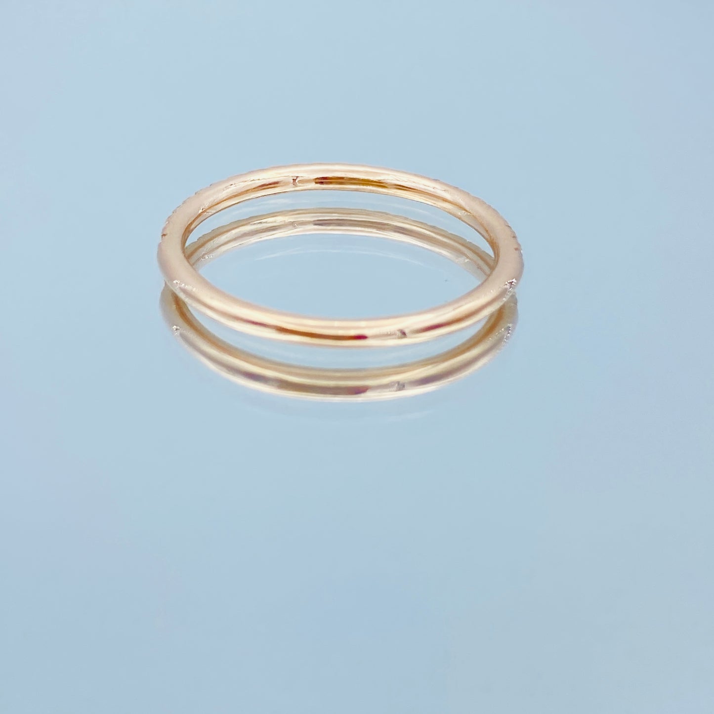 Halfway Diamond Band in 14K Rose Gold - L and L Jewelry