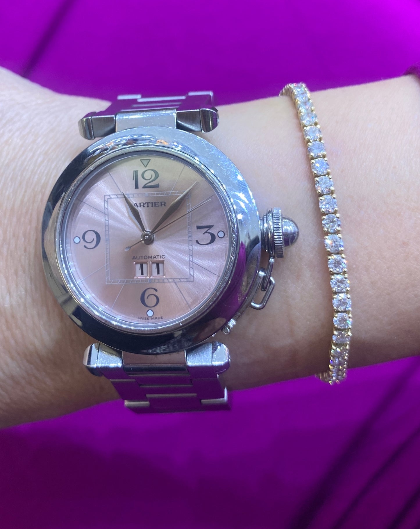 LKS Diamond Tennis Bracelet in 14K Yellow Gold