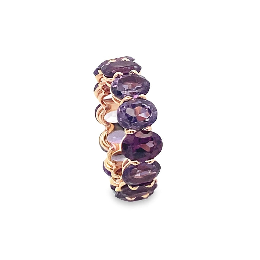 Oval-Cut Alexandrite Eternity Band in 14K Rose Gold