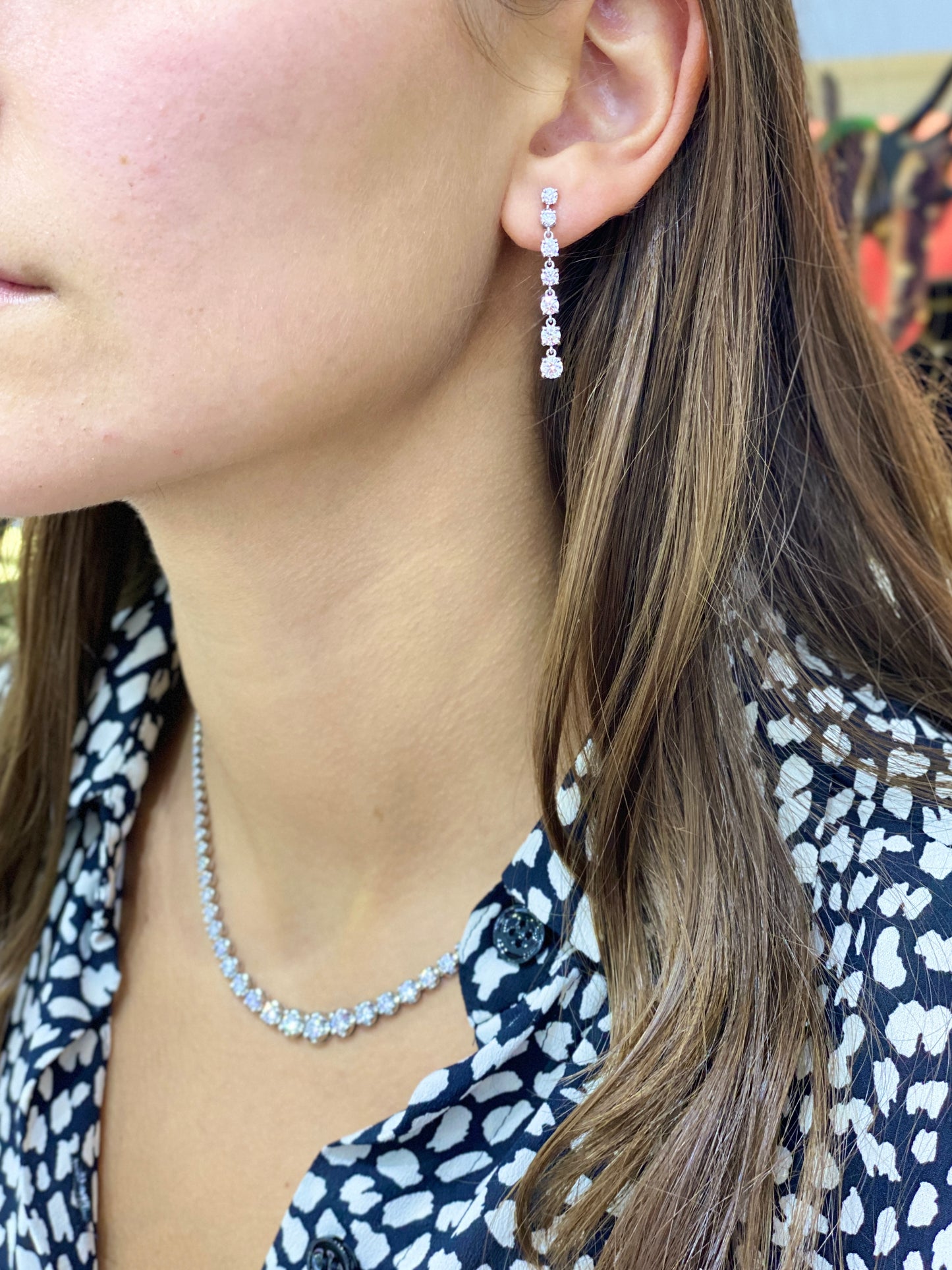 Round-Brilliant Cut Diamond Dangle Earrings - L and L Jewelry