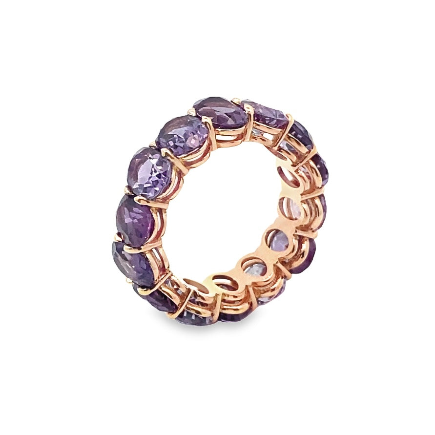 Oval-Cut Alexandrite Eternity Band in 14K Rose Gold