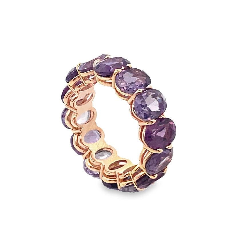 Oval-Cut Alexandrite Eternity Band in 14K Rose Gold