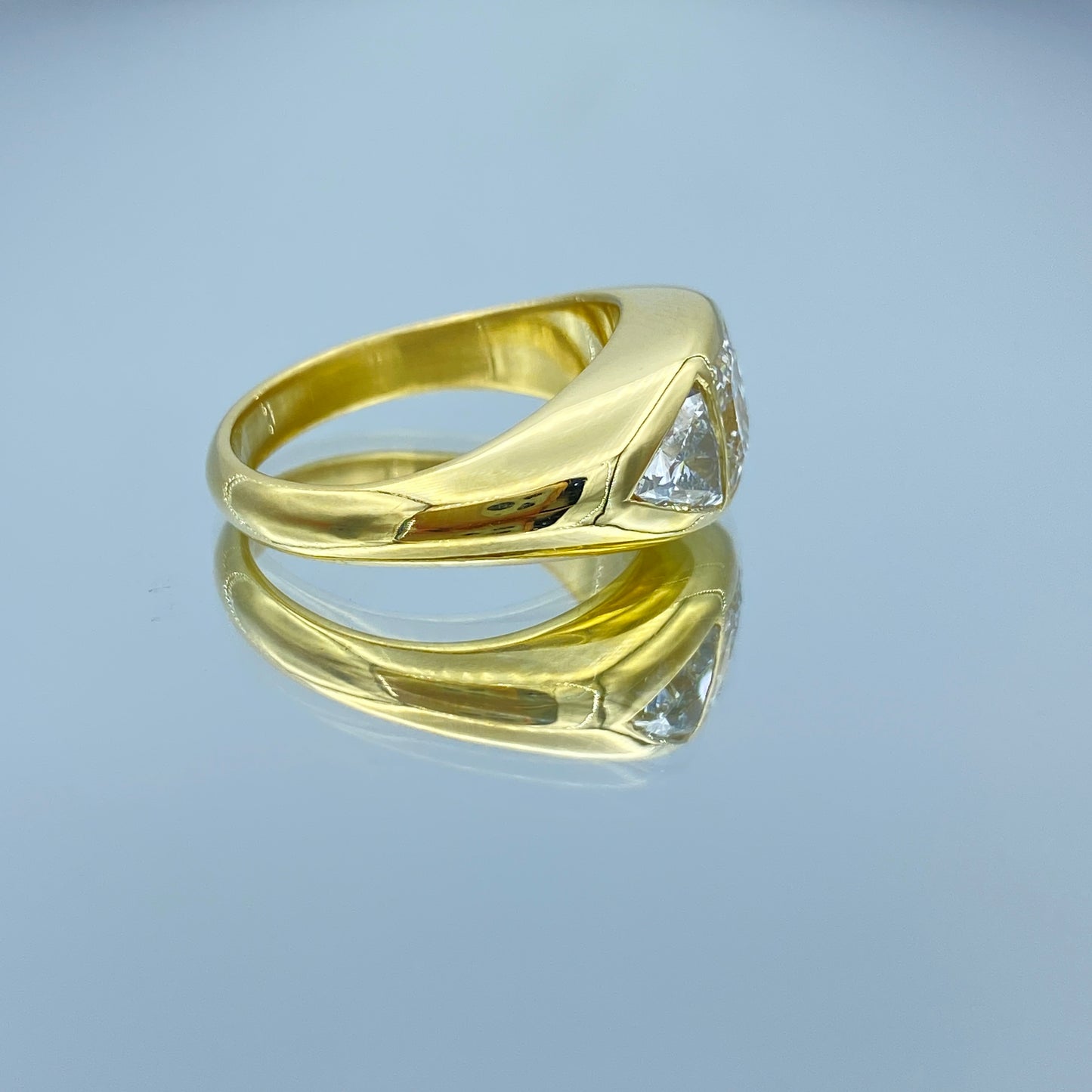 Bezel set three stone diamond ring - L and L Jewelry