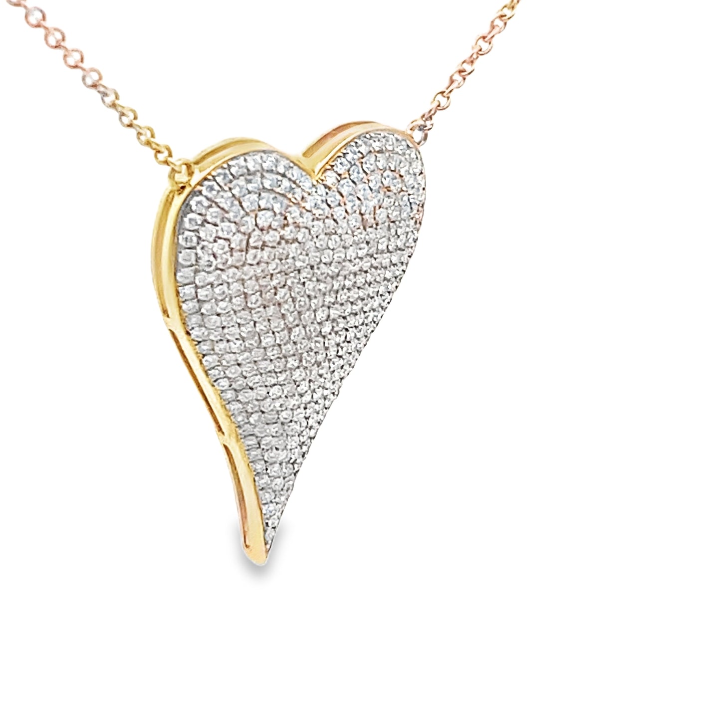 18K Gold and Diamond Heart Pendant Necklace