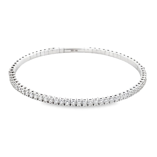 Flexible Diamond Bangle Bracelet in 14K White Gold