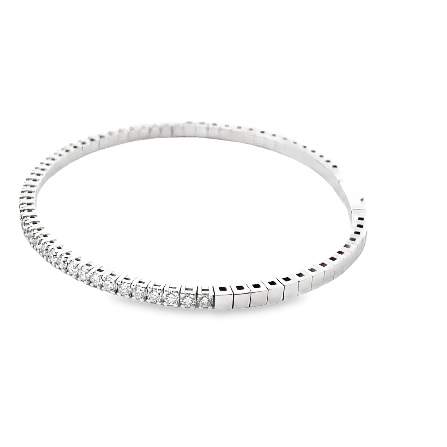 Flexible Diamond Bangle Bracelet in 14K White Gold