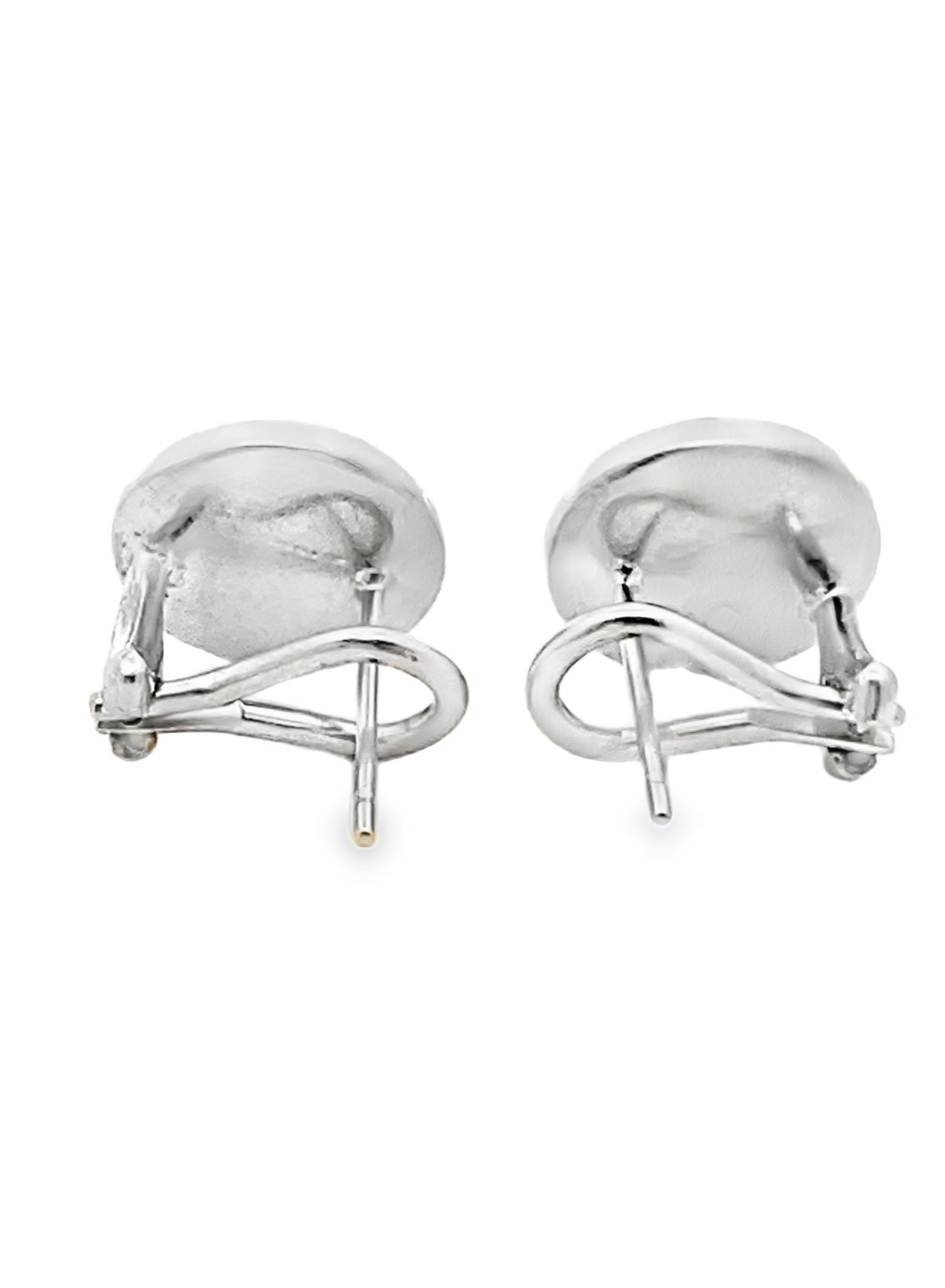 Diamond Cluster Pave Stud Earrings in 14K White Gold
