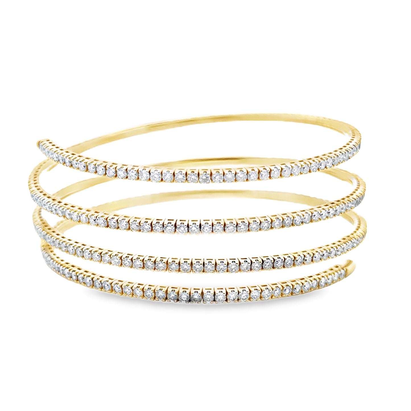 Diamond Spiral Bracelet in 14K Yellow Gold
